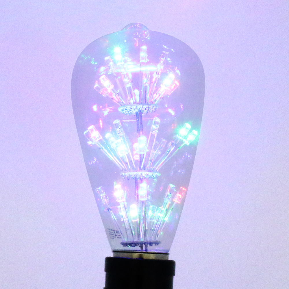LED램프 불꽃램프 ST64 2.1W 오로라전구 컬러램프 장식용전구