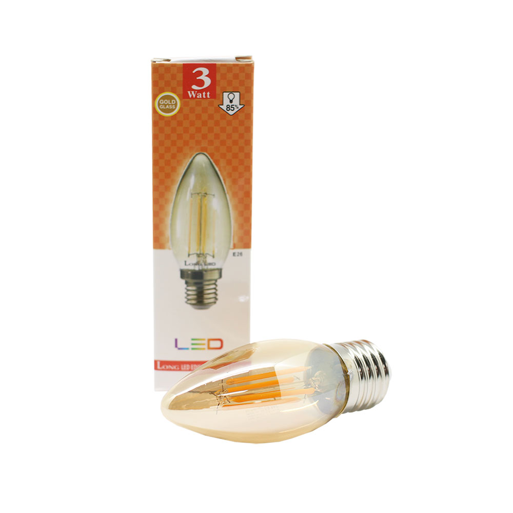 롱 LED 에디슨 촛대구 램프 C35 3W 전구색 E26